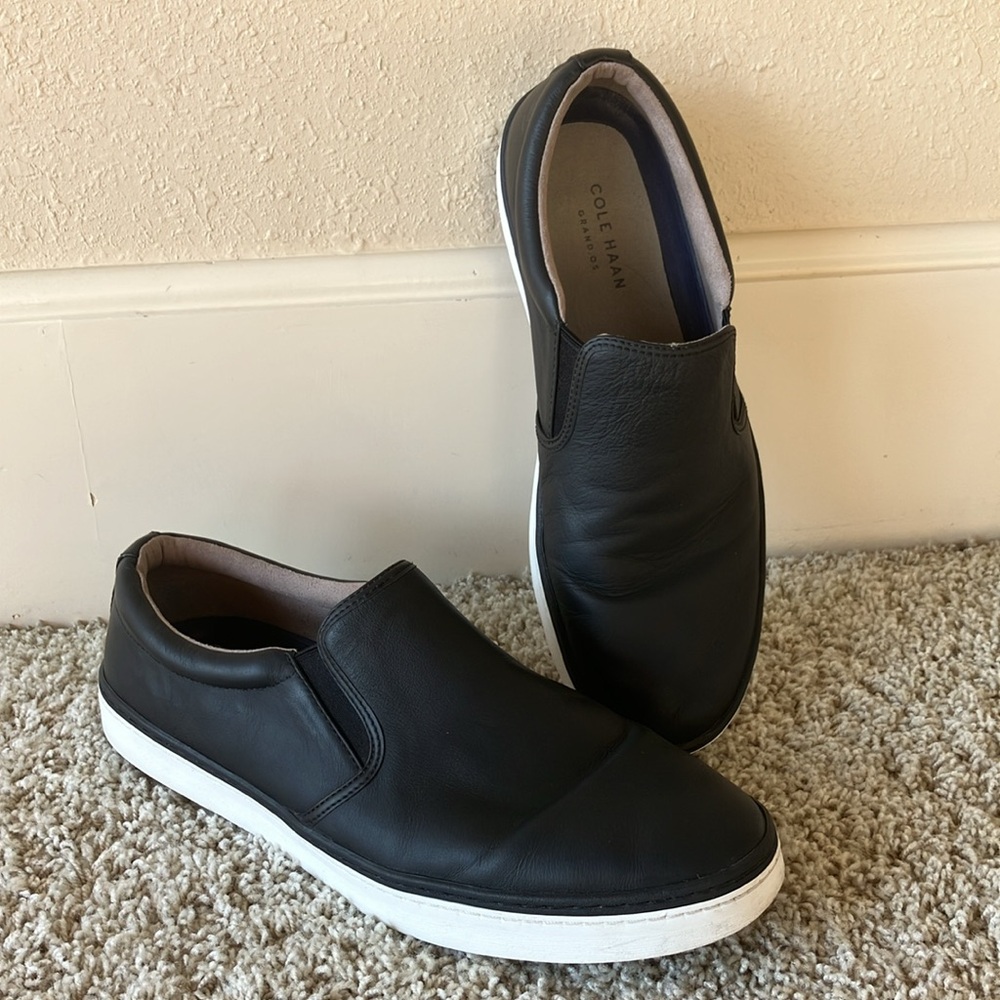 Cole Haan Falmouth Black Leather 13M Slip-On Loafers